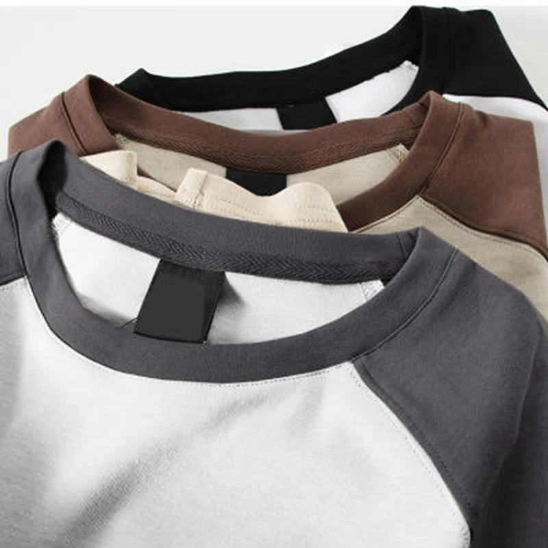 Cotton T Shirt Men Short Sleeve Solid Color T Shirts Hot Summer High Quality Raglan T-shirt Simple Men Tees Korean fashion