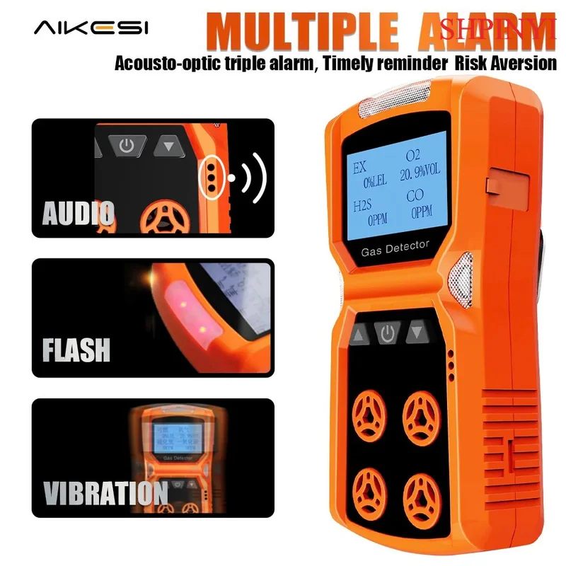 Aikesi 4 In 1 Analyzers Multi Gas Detector Lel Combustible H2s O2 Co Portable Gas Leakage Detector Lpg Industry