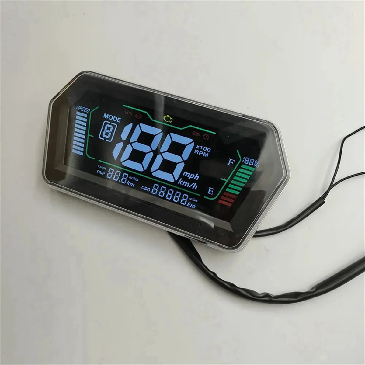 Indicador de nivel de carga de batería para vehículo eléctrico, pantalla Va, instrumento de motocicleta, ECAR, Speedview, medidor de 72V