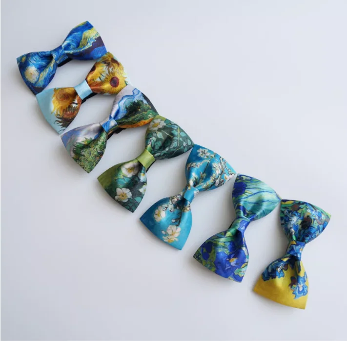 

Мужской галстук-бабочка, новинка, галстук-бабочка с рисунком масляной живописи, зеленый, для повседневной носки и свадеб