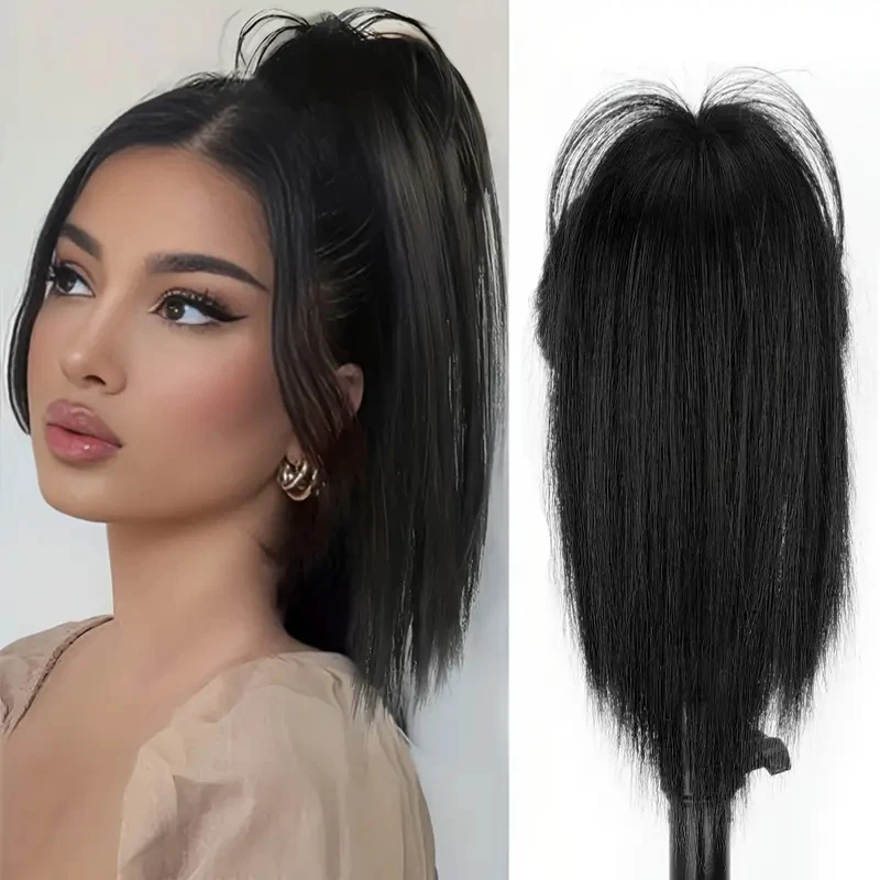 

Claw Straight Ponytail Extension Half Zha High Waterfall Horsetail Wig Girl Grab Clip Fountain High Fluffy Horsetail Natural Hai