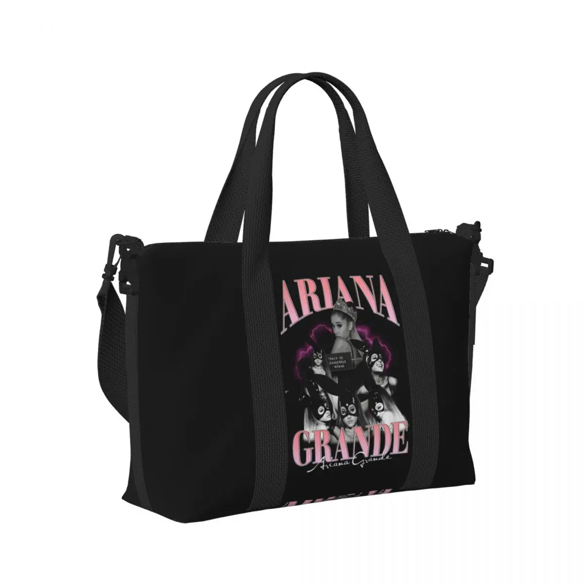 

Retro Ariana Grande Singer Bootleg Tour Eternal Sunshine Beach Travel Bag Tote Bags for Yoga Women Shopping Duffle Shoulder Bag