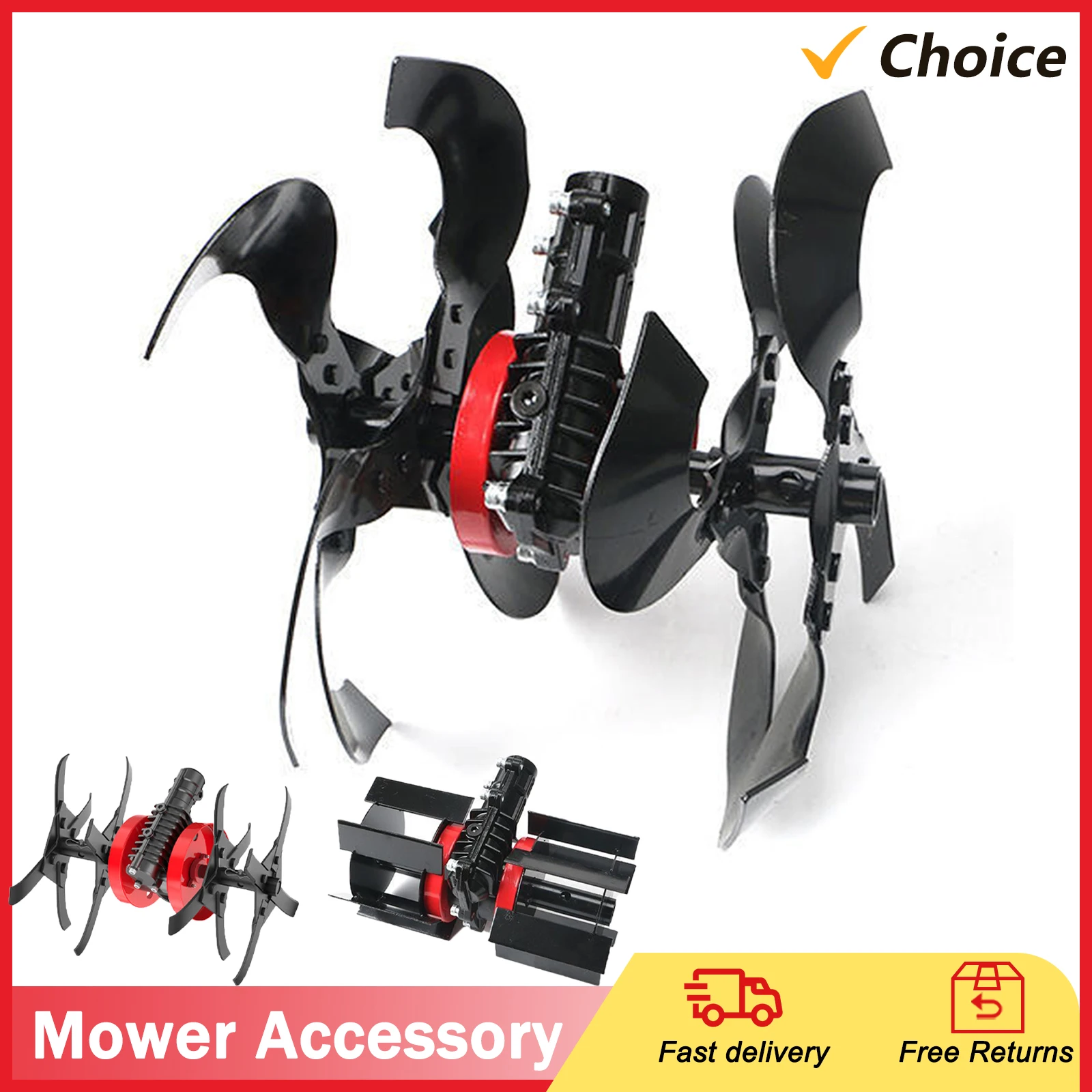 Multifunctional Lawn Mower Grass Trimmer Accessory with Interchangeable Blades Soil Loosening/Trenching/Weeding Wheel Optional