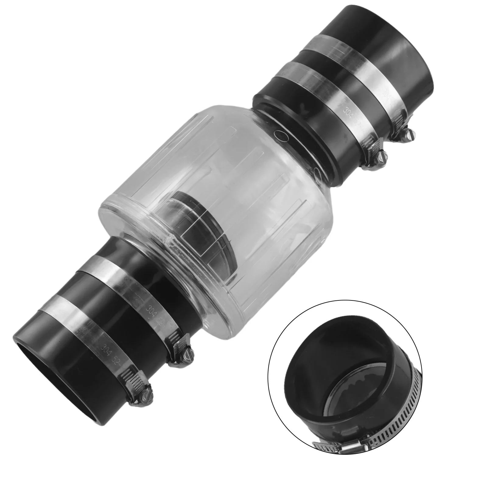 Silent Pump Check Valve Spring-loaded Baffle Prevents Sewage Backflow With Clamp For Anti Water Backflow In Drainage Pipes