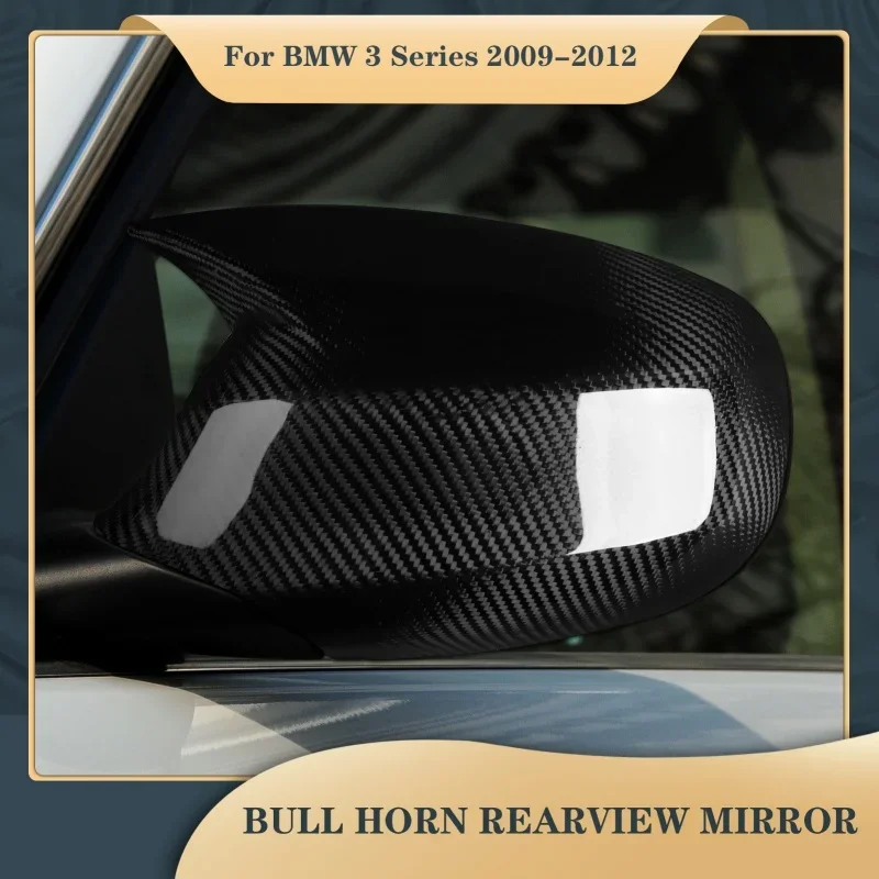 ألياف الكربون لصق نمط مرآة الرؤية الخلفية الإسكان شل غطاء لسيارات BMW 3 سلسلة E90 2009-2012