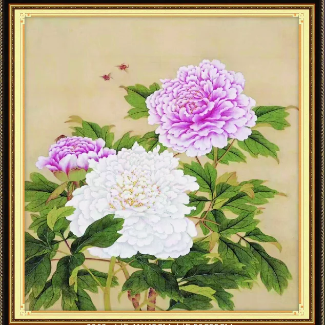 

55x50cm 11CT Cross Stitch Kit - Chinese Ink Painting Lucky Bird Peony Orchid Lotus Needlework Embroidery Home Wall Decoration
