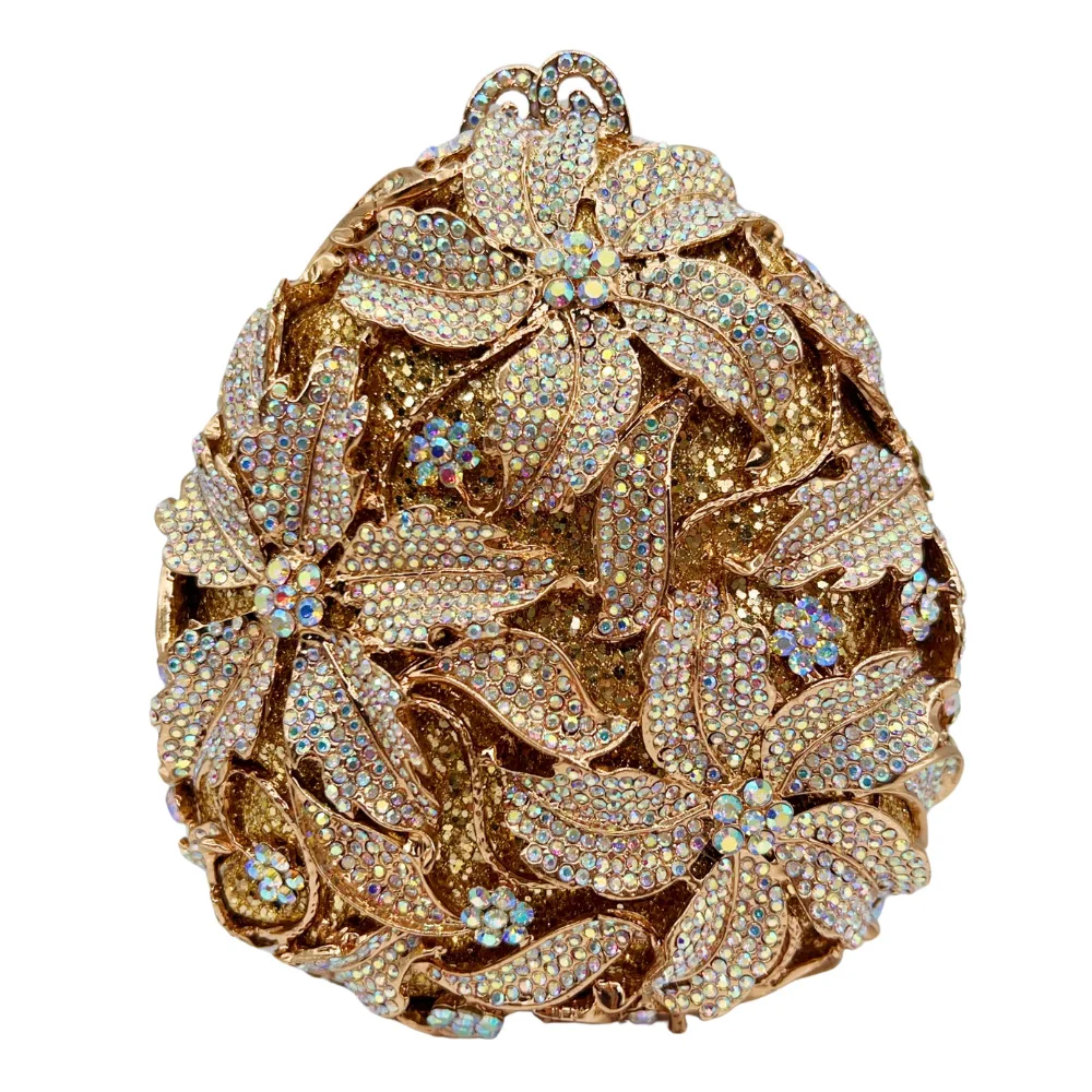 

Diamond-encrusted dinner bag Hollow diamond hard box Women's bag Banquet dress Evening bagging