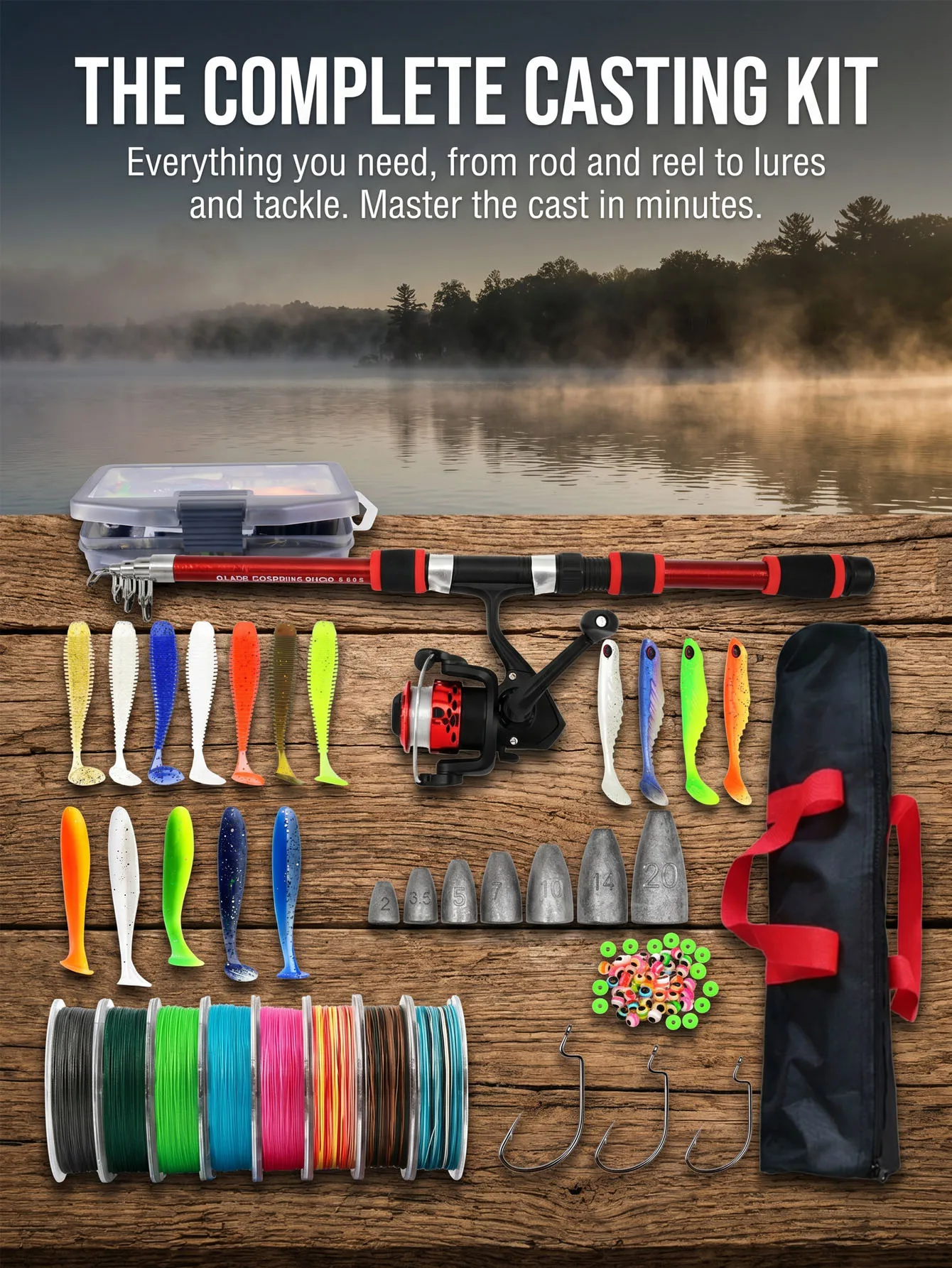 Fishing Rod Reel Combos Collap - Fishing Equipment Bag recensione e prezzo