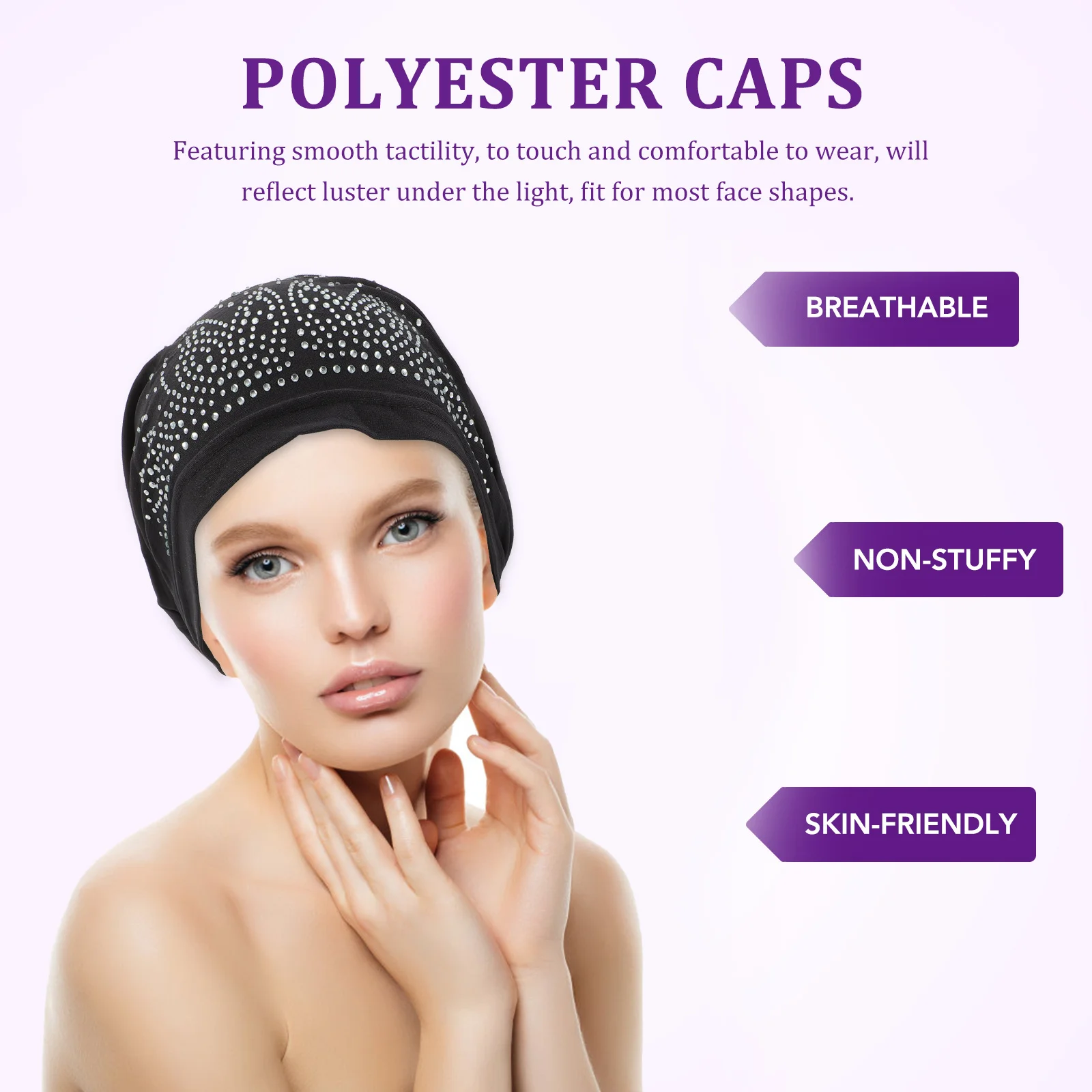 

Sleeping Hat Chemo Bonnet for Adults Skin Friendly Polyester Hair Loss Cap with Smooth Design Ideal Household Hair