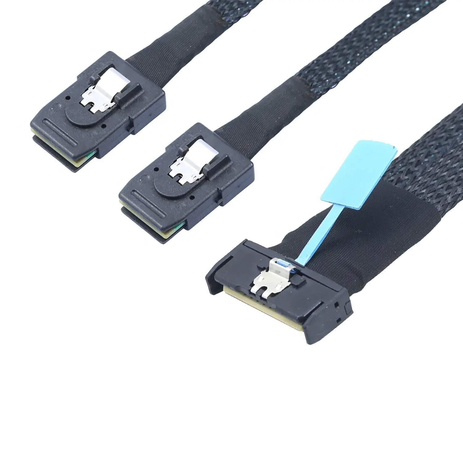 PCI-E 5.0 MCIO 8X 74P TO 2X 36P Mini SAS SFF-8087 Extension Cable For servers