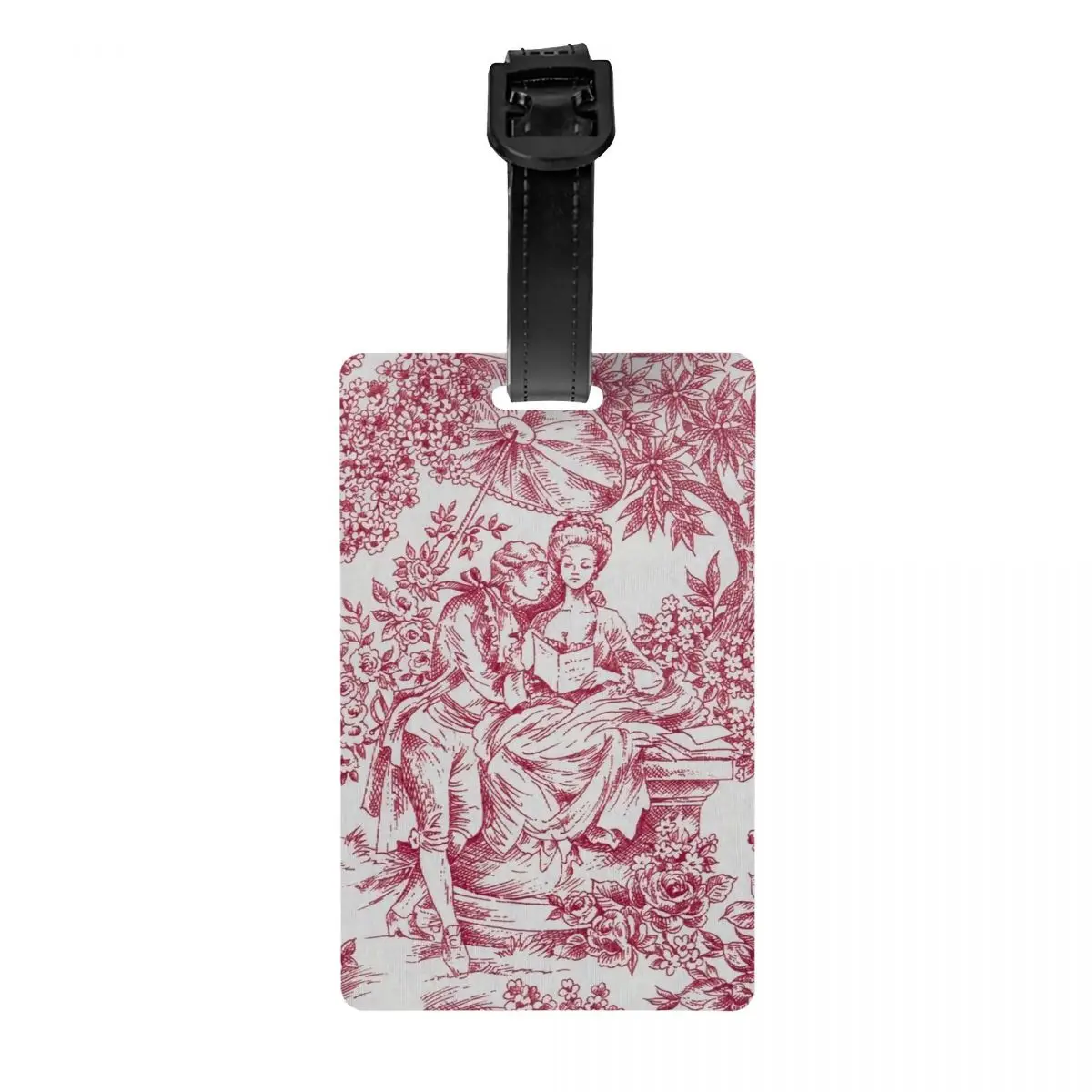 Custom Vintage French Toile De Jouy Motif Pattern Luggage Tag Travel Bag Suitcase Privacy Cover ID Label