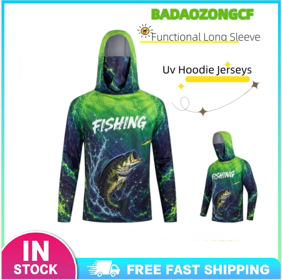Functional Long Sleeve T-shirts for Men T-shirt Fishing Long-sleeve T-shirt Tournament Fishing Clothes Summer Uv Hoodie Jerseys