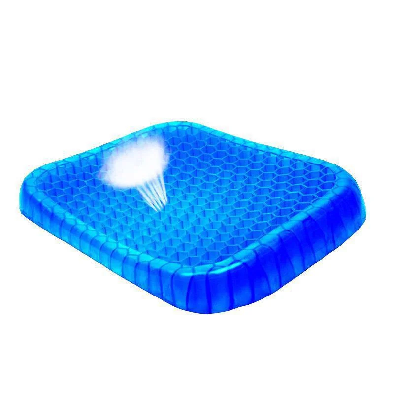 TPE Silicone Gel Seat Cushion Cooling Mat Honeycomb Thick Sitting Cushions Pads for Pressure Relief Back Pain Summer Ice Pad