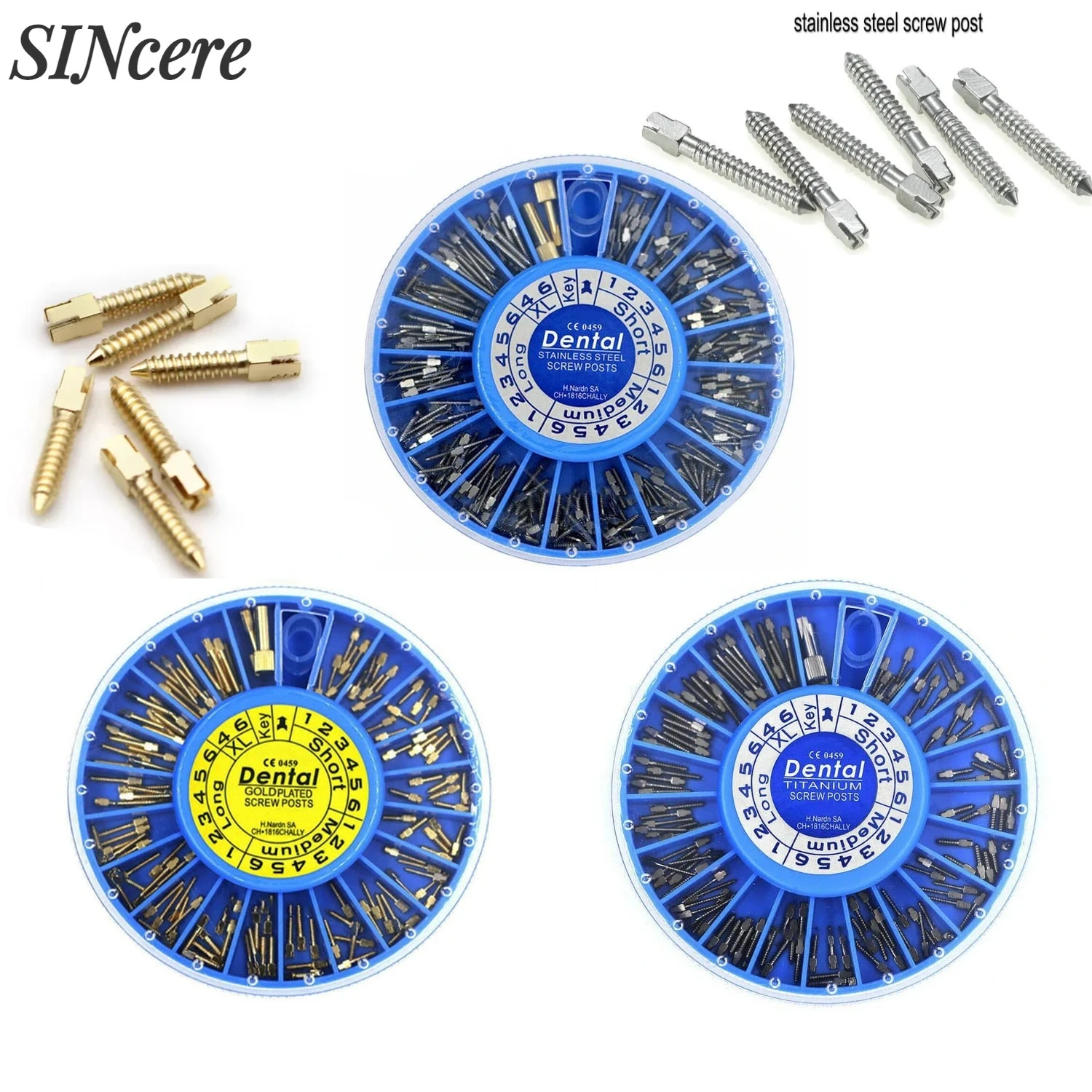

120PCS /Box Dental Stainless Steel Screw Post Dental Golden Plated Screw Post TITANIUM Screw Posts For Dentist Tool Dentistry