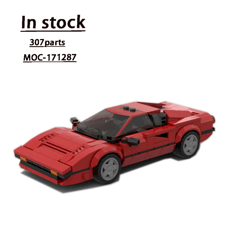 MOC-171287 Supercar Assembly Splicing Building Blocks Model 308 GTBMOC Creative Building Blocks Toy Kids Boy Birthday Gift