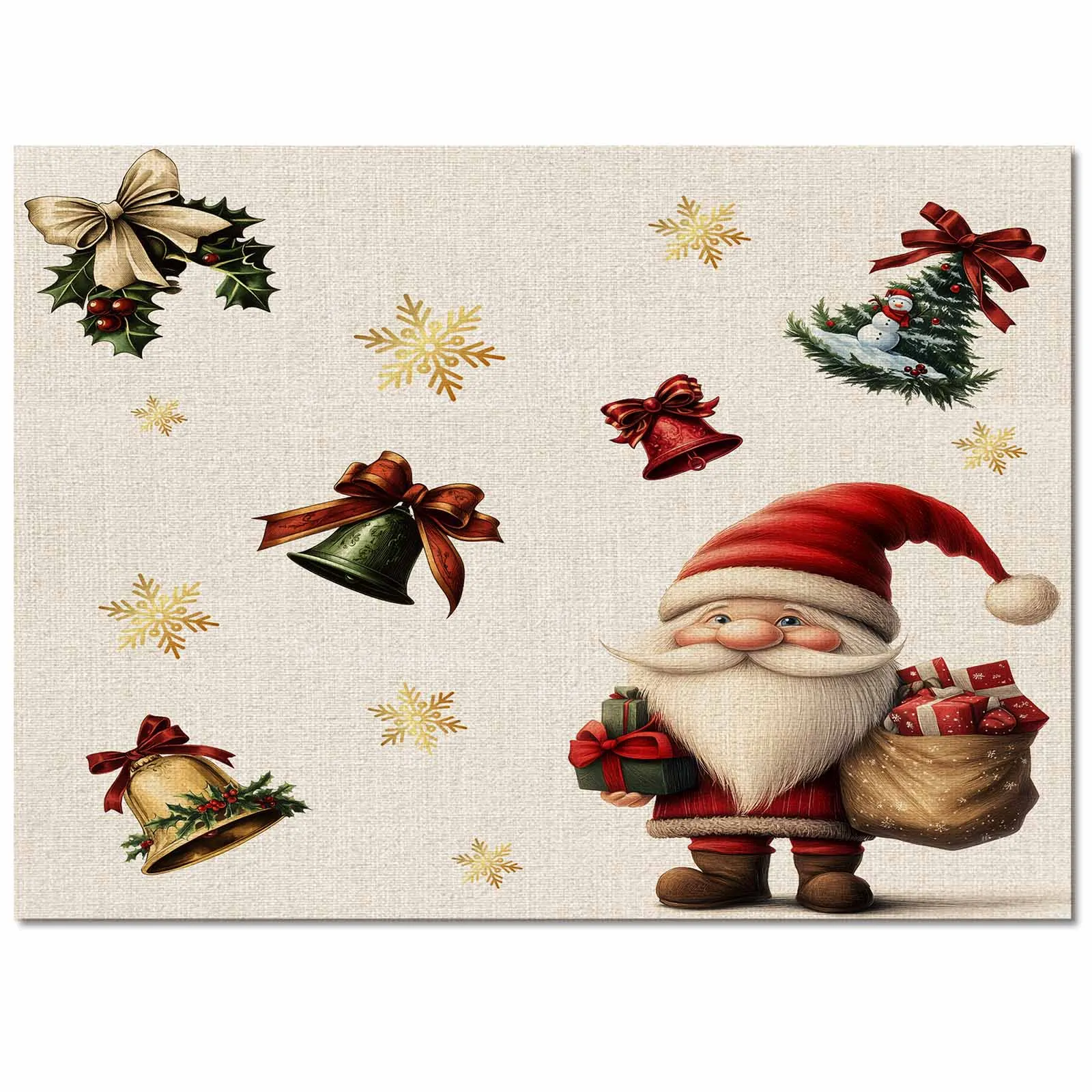 Christmas Goblin Snowflake Gift Bell Living Room Floor Mat Children's Room Bedroom Bedside Carpet Kitchen Door Mat