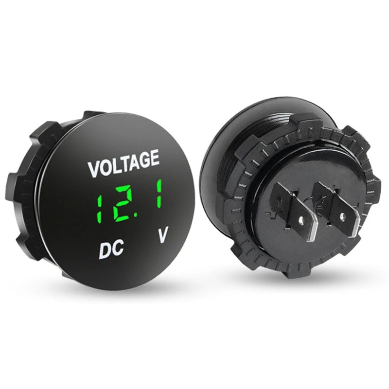 LED Digital Display Voltmeter Car Motorcycle Gauge Meter for DC 12V-24V Automotive Equipment J60F