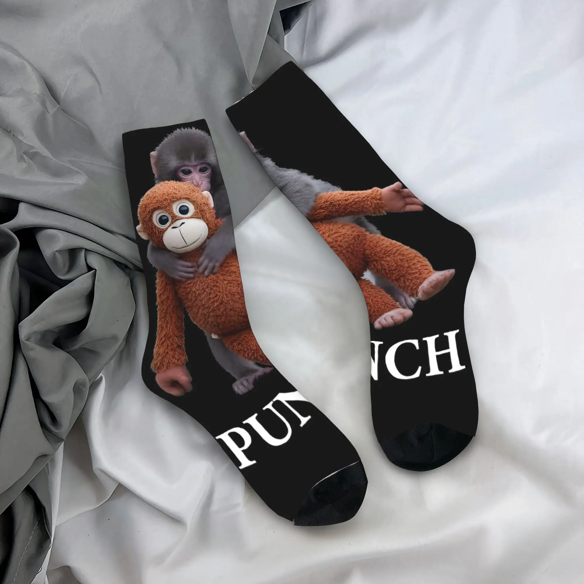 

Cute Punch Baby Monkey Stockings Modern Socks Men Soft Socks Winter Skateboard Pattern Non Skid Socks Gift