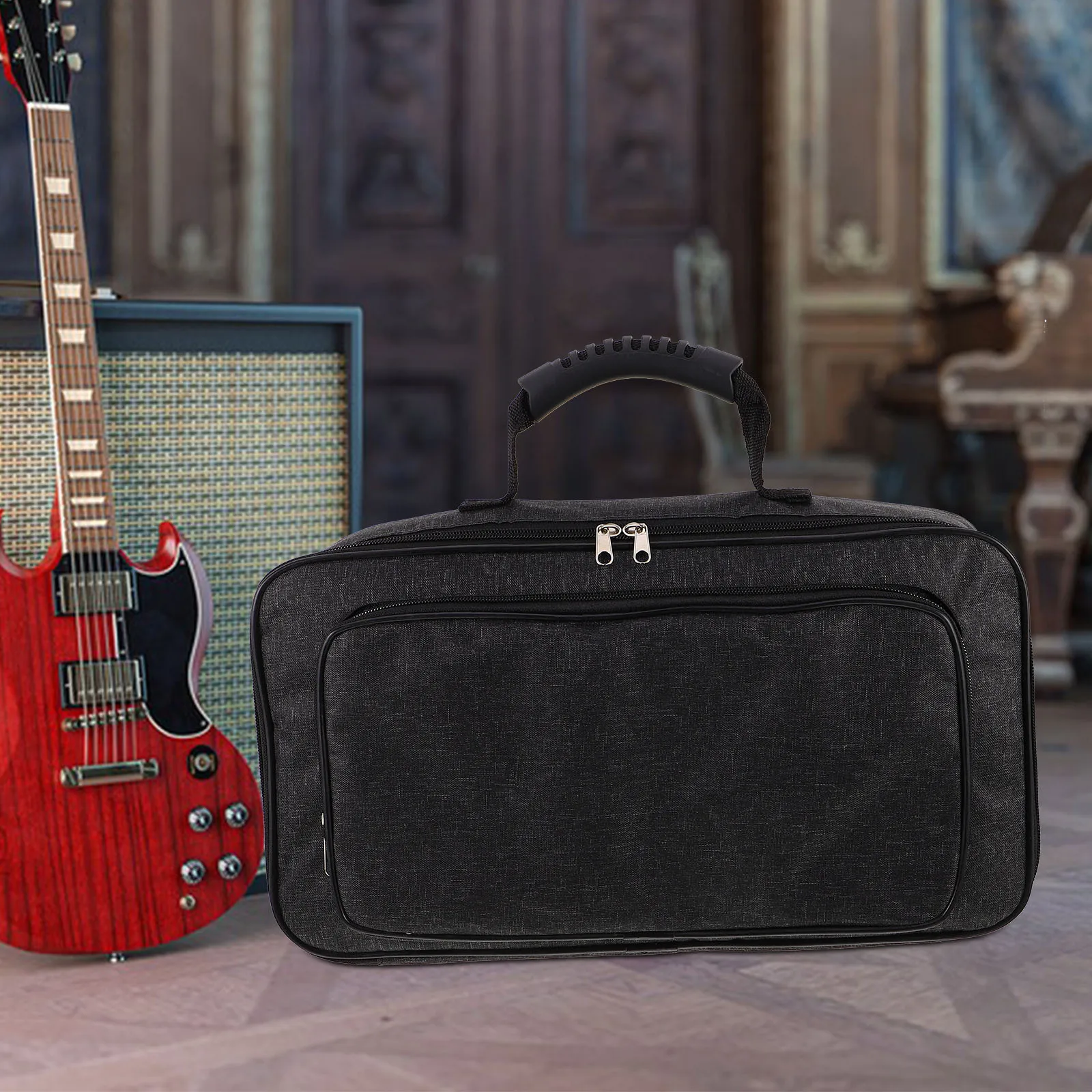 

Guitar Effector Bag Reliable Protection Durable Material Moisture Blocker Portable Strap Electric Guitar Accessories