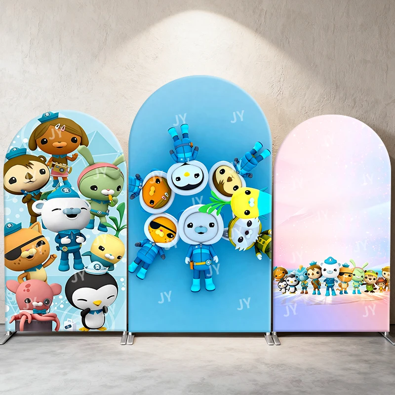 

Octonauts Character Gathering Theme Arch Backdrop Cover Lively Festive Scene For Kids Birthday Baby Shower Photo Booth Decor