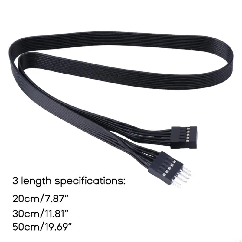 F3KE HDAudio 9pin Header Computer Motherboard Front Audio Extension Cable Male To Female Connection Flat Cable