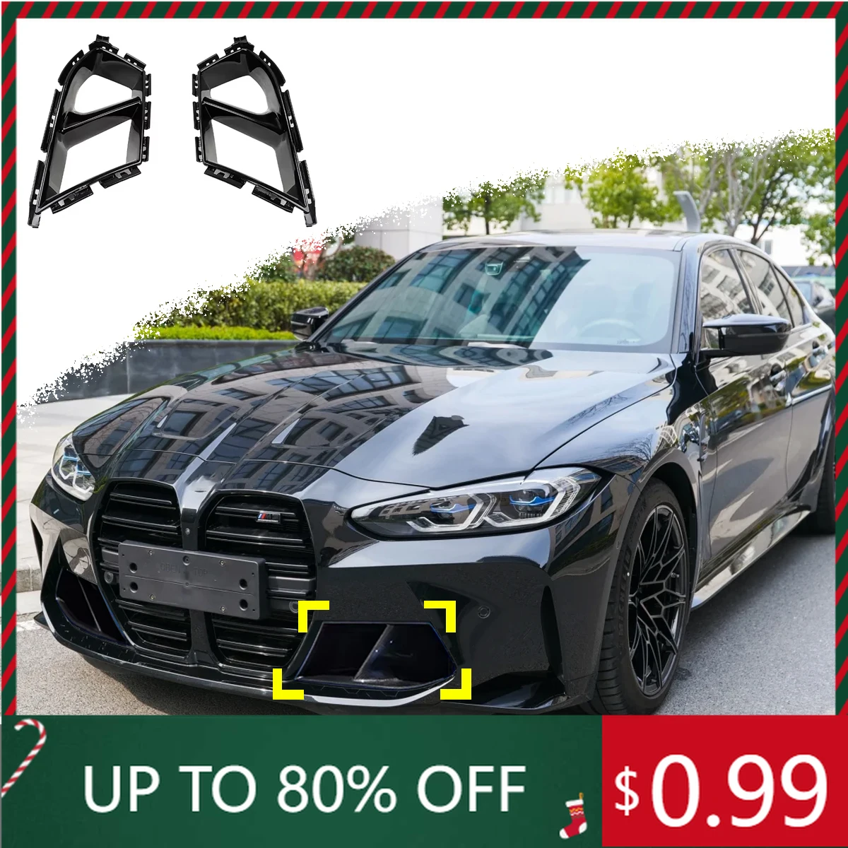 

Для BMW M3 G80 G81 M4 G82 G83 2020 2021 2022 2023 2024 2025 передний бампер автомобиля решетка воздухозаборника передняя декоративная внутренняя наклейка