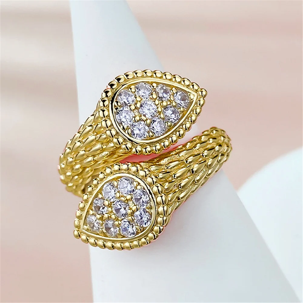 Charm Female White Zircon Stone Finger Engagement Ring Vintage Gold Color Wedding Band Bridal Jewelry For Women