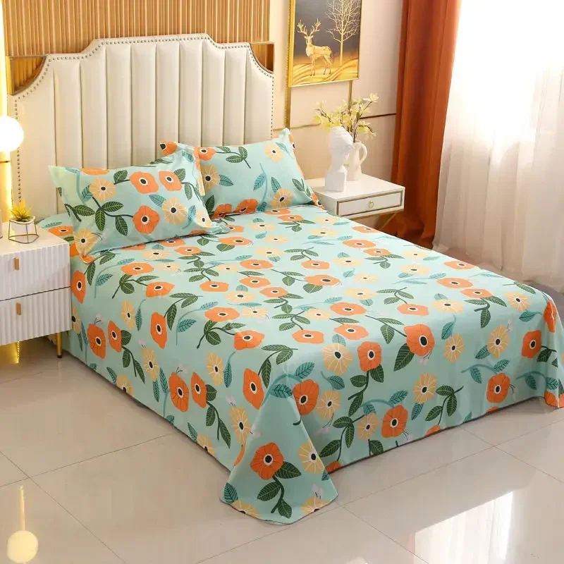 3 Pcs Broken Flowers Sheets Bed Simplicity Bedspread on The Bed Plus Size Double Queen King Bed Sheets with Pillows Cases