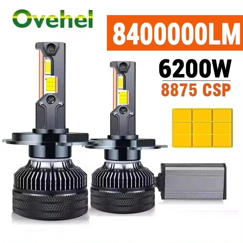 

OVEHEL H7 6200W 8400000LM H4 Светодиодная лампа с тремя медными трубками Светодиодные фонари для автомобиля H1 H11 HB3 9005 HB4 9006 Светодиодная лампа для фар 6000K