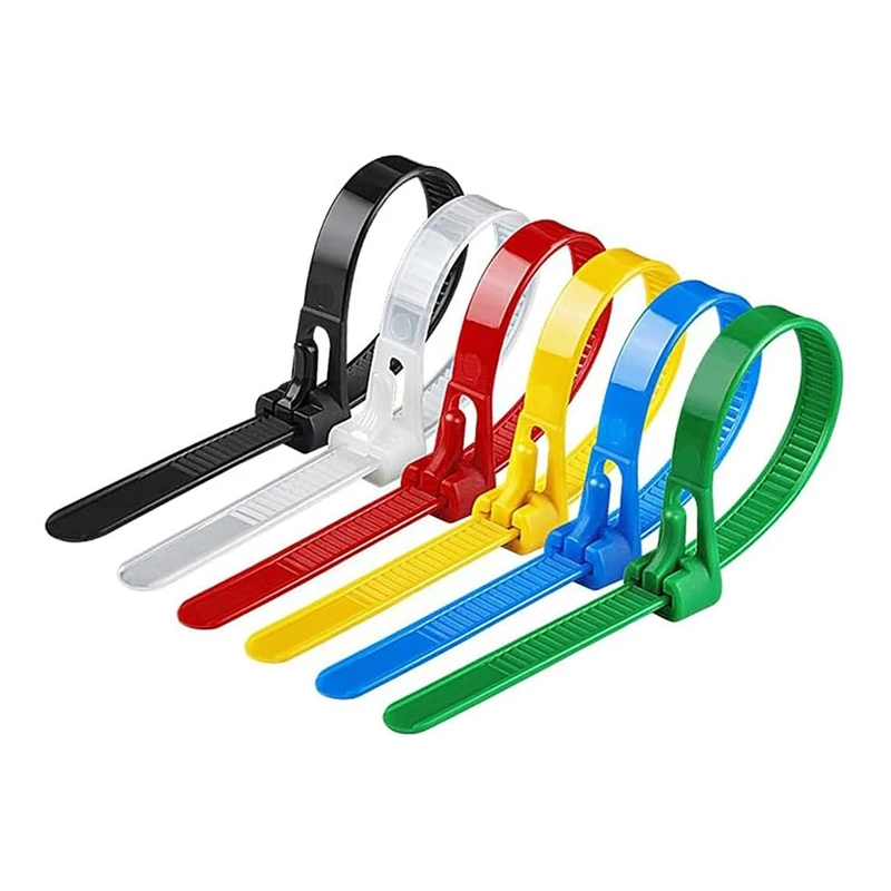 

200PCS Buckle Self-Locking Premium Nylon Cable Wire Ties,8 X 200Mm Adjustable Reusable Nylon Strap With Buckle