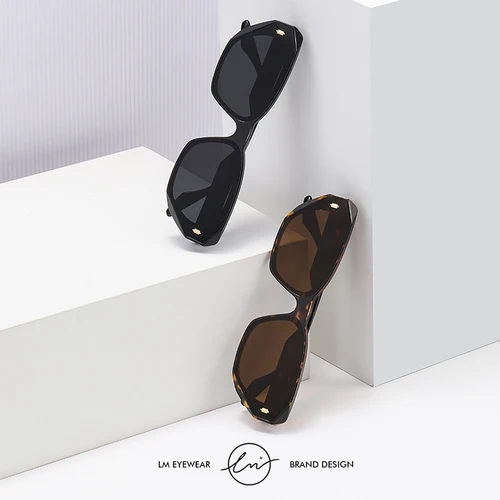 Imagen 2 del producto LM-Gafas de sol polarizadas con forma de ojo de gato para mujer, lentes a la moda, TR90, UV400, de alta calidad, 2024