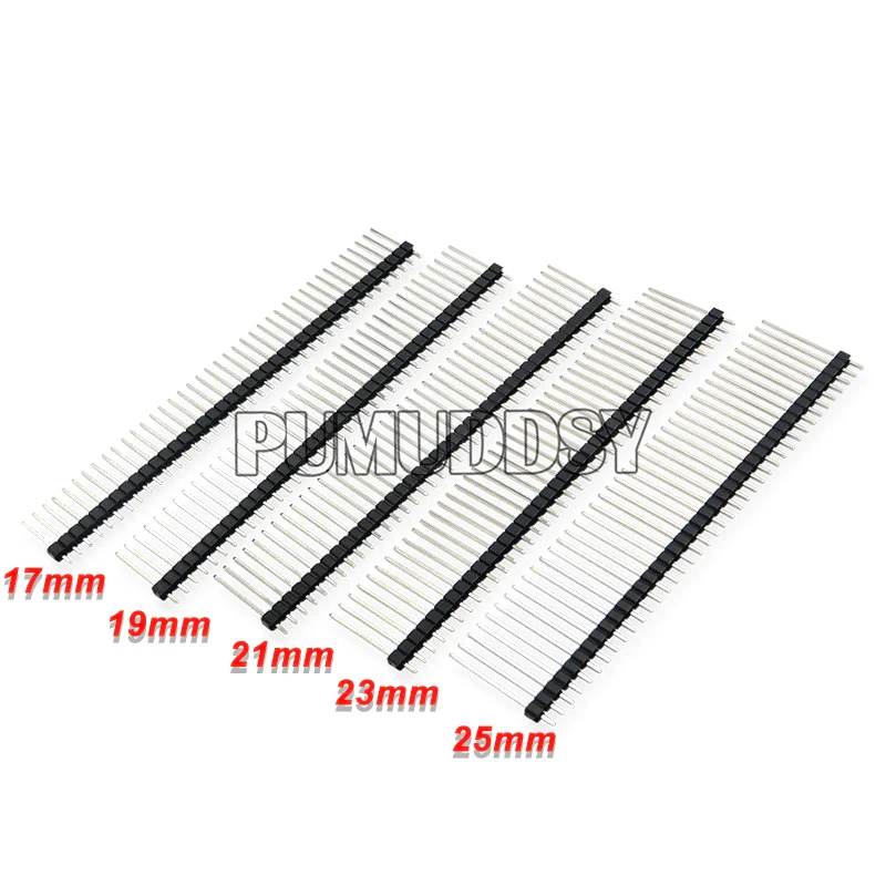 40 Pin 1x40 2x40 Single Double Row Male Breakable Pin Header Connector Strip For Arduino Black 2.54MM Length 15MM~25MM 10PCS/LOT