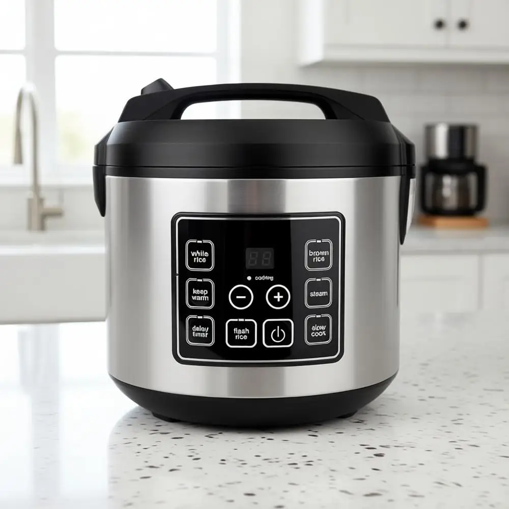 

20 Cup Cooked (10 Cup Uncooked) Digital Rice Cooker, Slow Cooker, Food Steamer, Stainless Steel Exterior