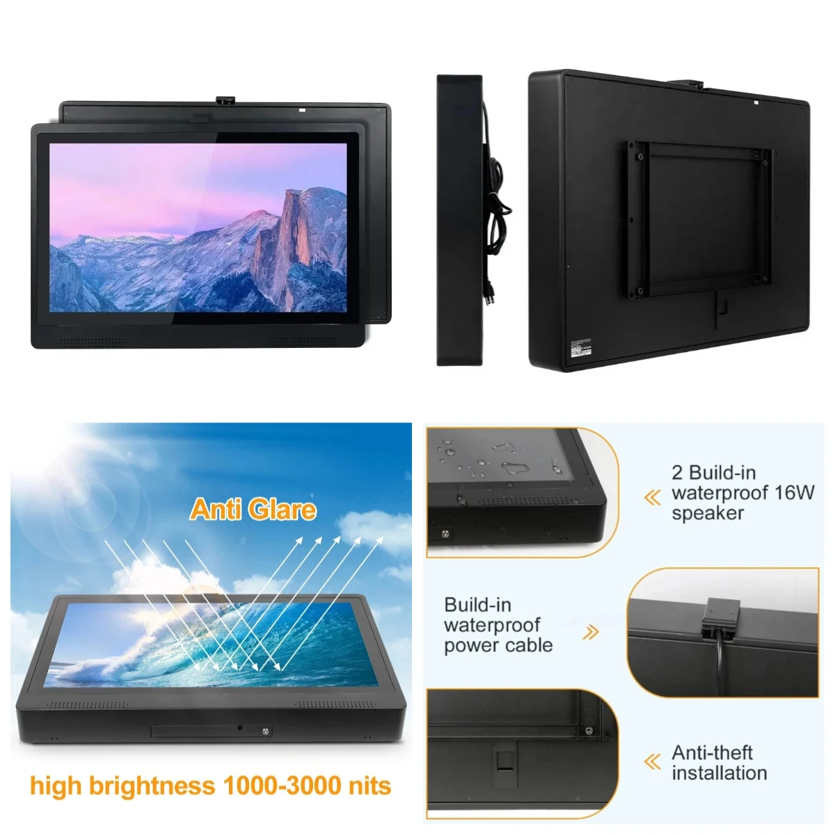 

Gold Seller 15.6Inch 1500nits Outdoor 1920x1080 Large Marine High Brightness IP65 Waterproof Industrial Touch Screen wit