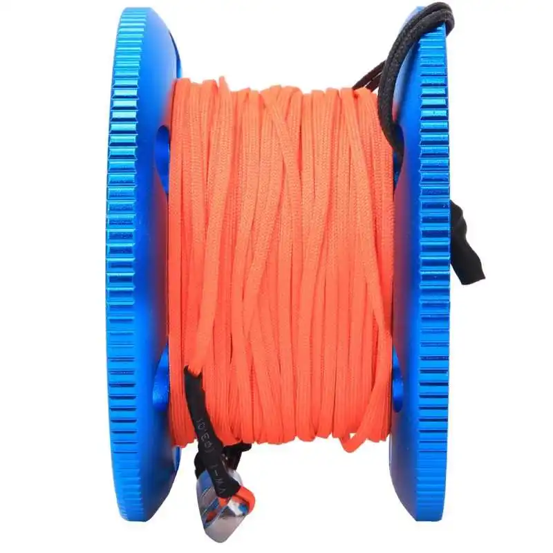 50 متر 30 متر بكرة من الفولاذ المقاوم للصدأ للغوص بكرة الاصبع مع خطاف مزدوج نهاية SMB معدات مغارة الغوص والغطس ملحق #3