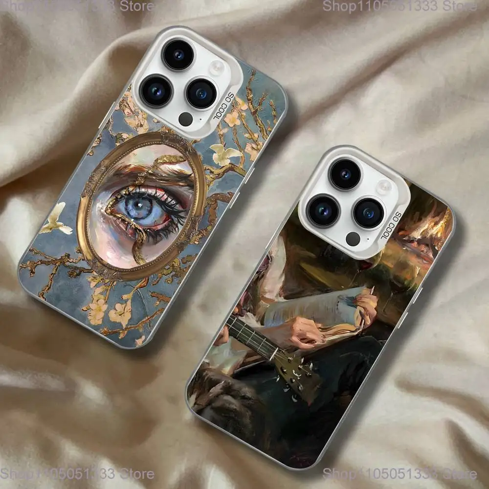 

Renaissance Art Painting Phone Case For iPhone 16,15,14,13,12,11,Pro,XS,Max,Plus,Mini,SE White Candy Matte Shockproof Cover