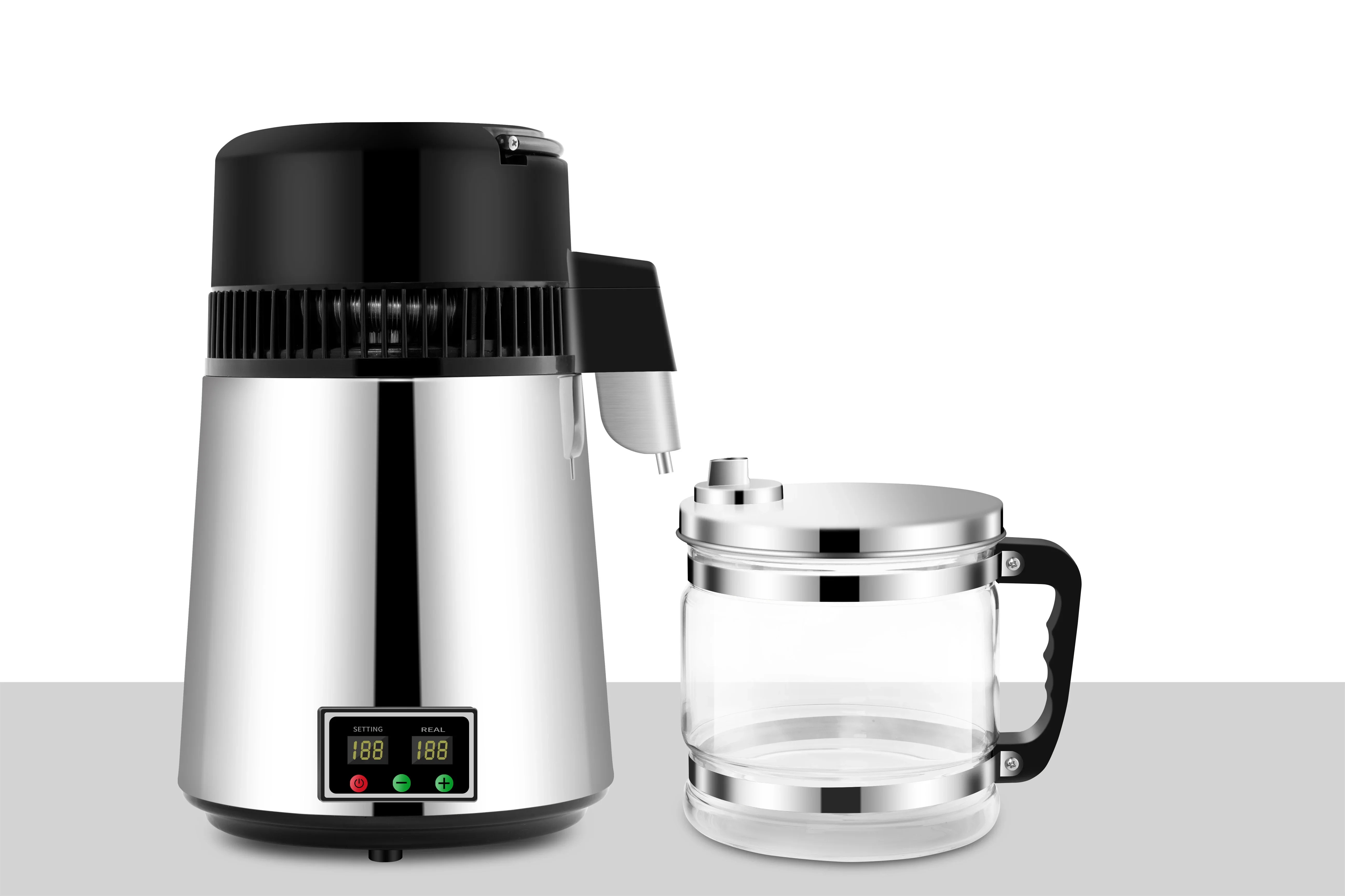 الجملة 4L المنزل تقطير المياه النقية الفولاذ المقاوم للصدأ آلة المياه المقطرة موزع تصفية التقطير تنقية