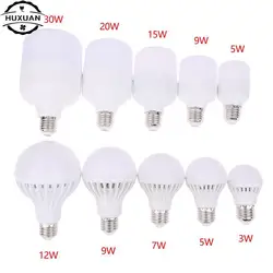 Bombilla LED E27, foco de luz de potencia Real, 3W, 5W, 7W, 9W, 12W, 15W, 20W, 30W, CC de 12V