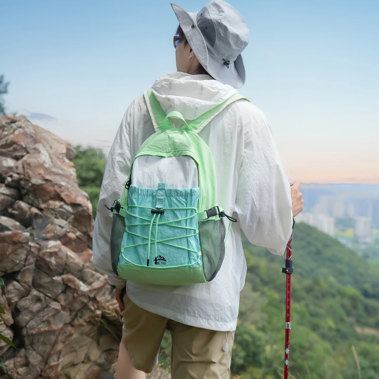 Oxford Criss-cross Outdoor Hiking Backpack Women Men Lightweight Travel Daypack Drawstring Sports Camping Climbing Rucksack