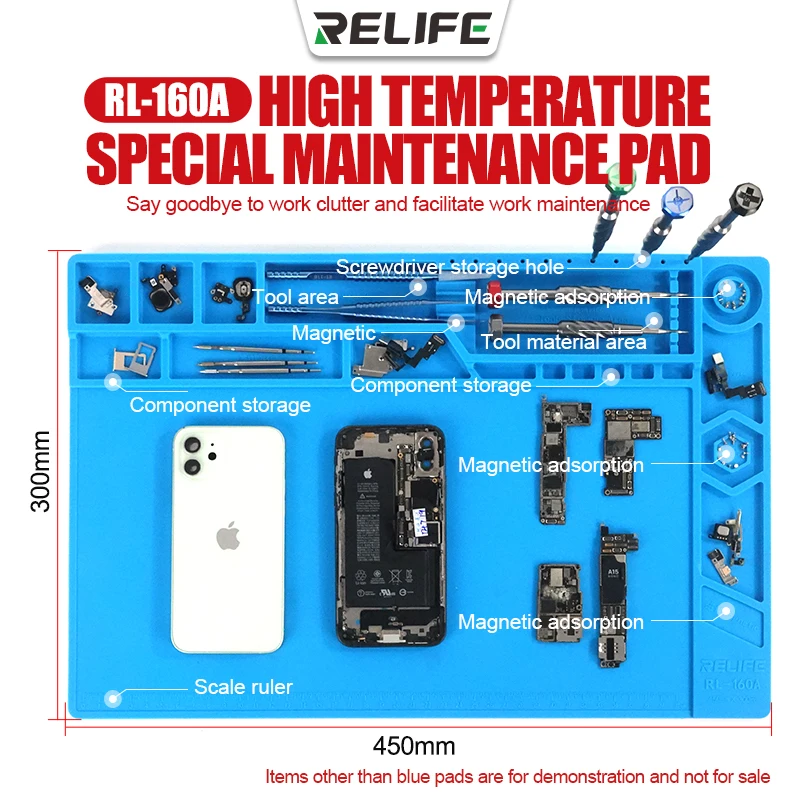 RL-160A Repair Pad Insulation Heat-Resistant Soldering Station Silicon Soldering Mat Work Pad Desk for BGA Soldering Station