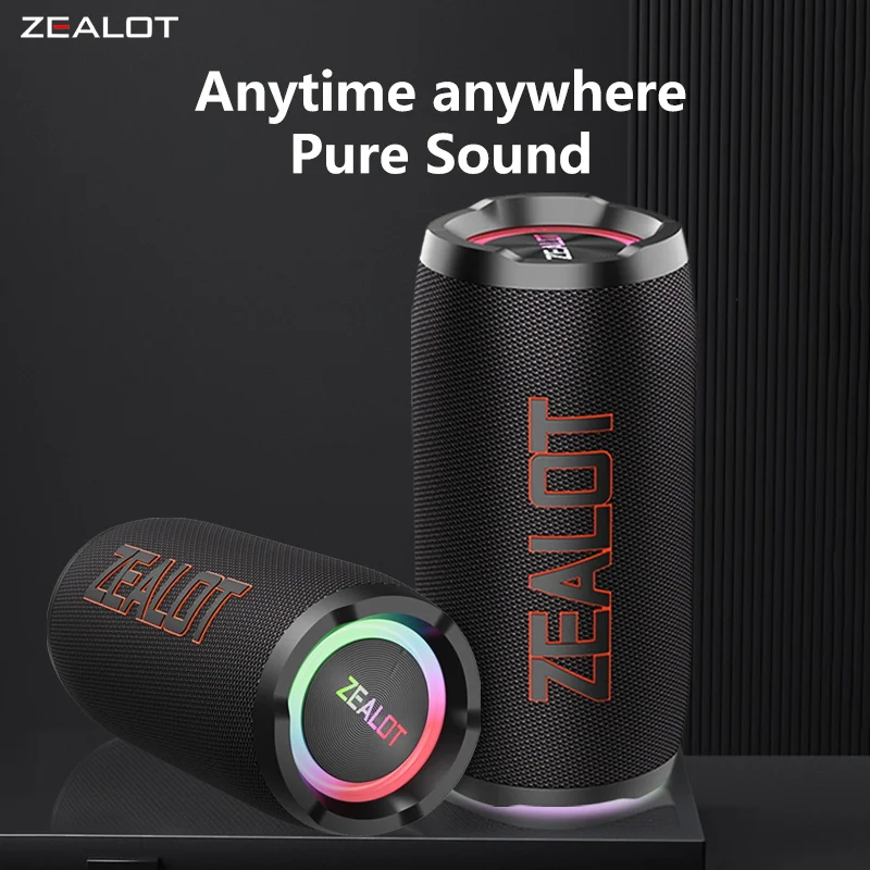 ZEALOT S76 50W Wireless Speakers,HiFi Sound Quality,RGB Light Wireless Speaker,8000mAh Battery,24 Hours Playtime Loud Stereo. view 3