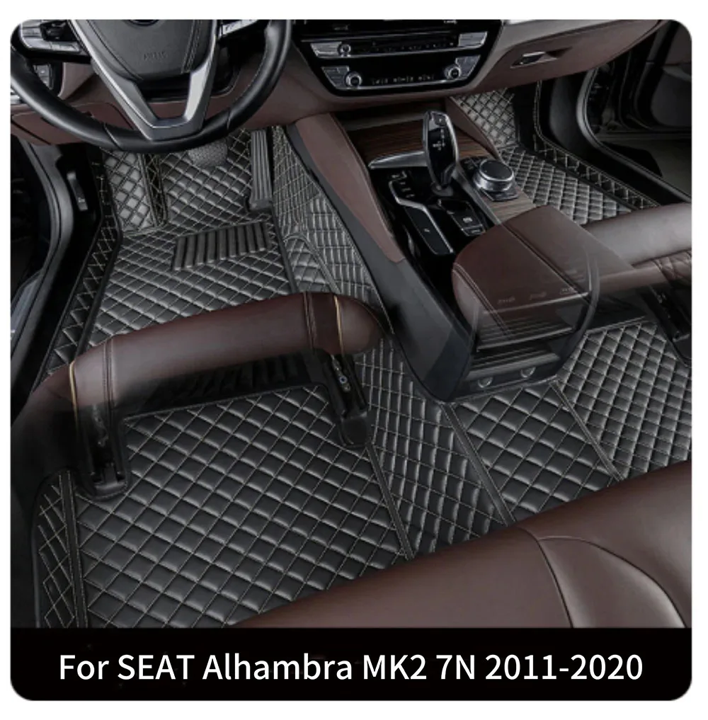 

Коврики для сиденья Alhambra 7N MK2 2011 ~ 2020, 7 сидений, автомобильные коврики, водонепроницаемые кожаные Коврики для флота, ковер, автомобильные аксессуары, автомобильные аксессуары