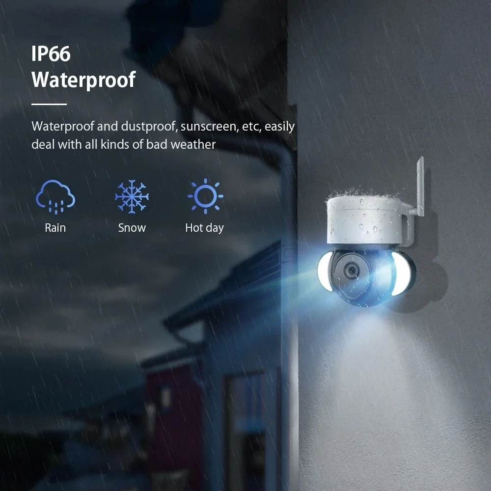 

IP Camera 3MP Outdoor Camera Waterproof Color Night Vision PTZ Security Wifi Smart Security Camera 360camera Bright Light Alarm