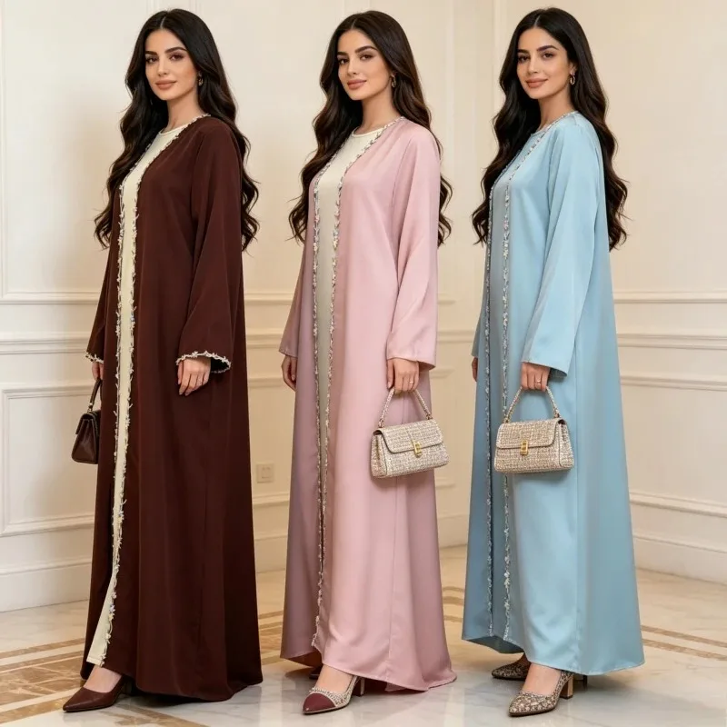 Morocco Muslim Dress Abayas Women Ramadan Embroidery Abaya Dubai Turkey Islam Kaftan Robe Longue Musulmane Vestidos Largos 2025
