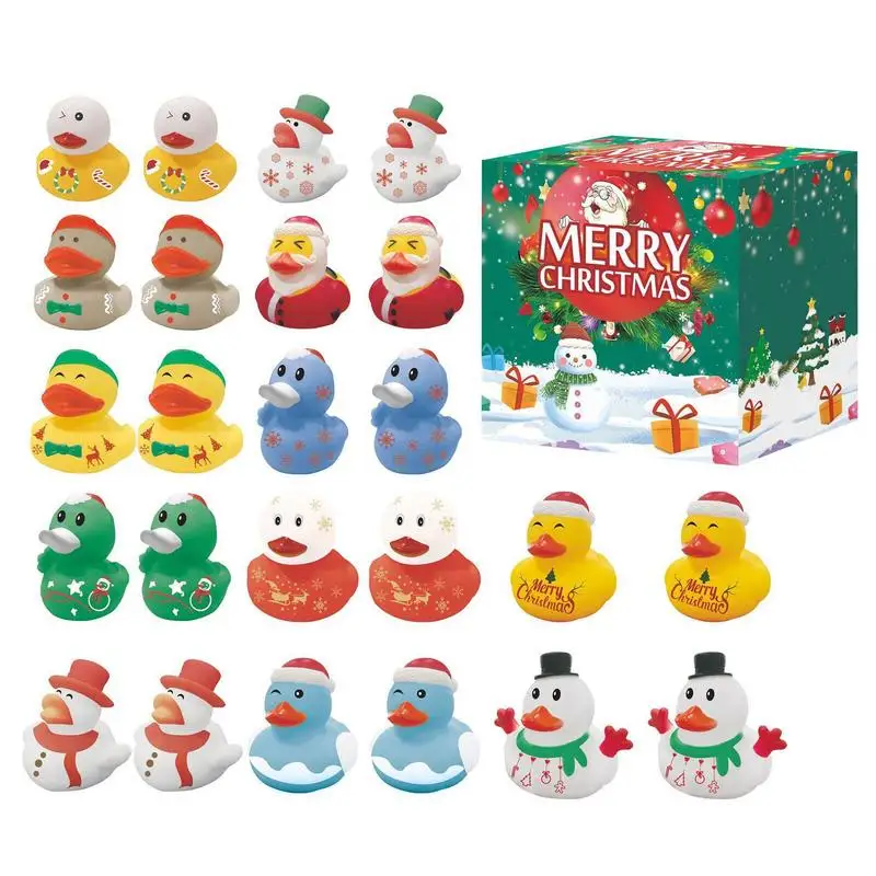 

Mini Christmas Ducks Bath Toys Holiday Ducks 24Pcs Mini Ducks Party Favors Toys For Christmas Fun Carnival Christmas Party