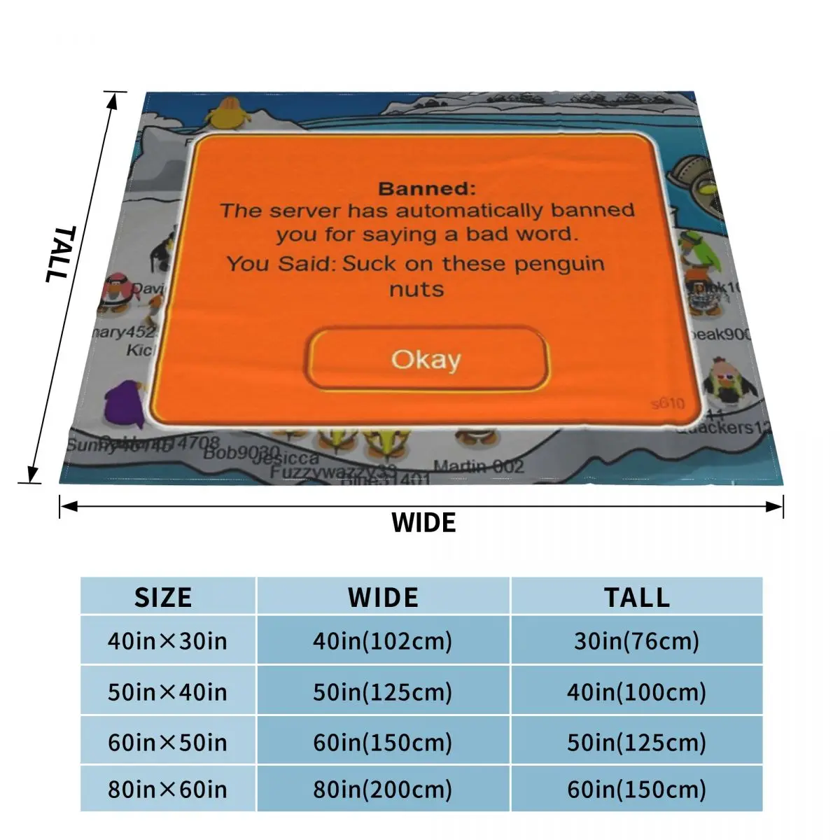 Club Penguin Banned Blanket Bedspread On The Bed Picnic Blanket