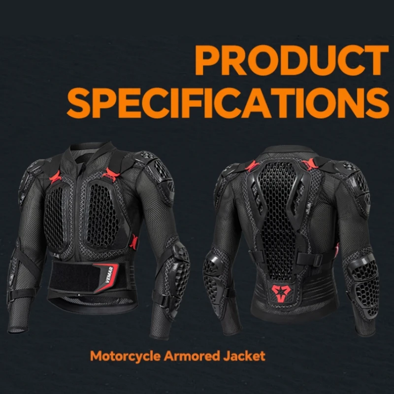 

Men's Motorcycle Impact Protection Jacket Summer Advanced Breathable Moto Armor with Back, Chest, Shoulders, Elbows Pads