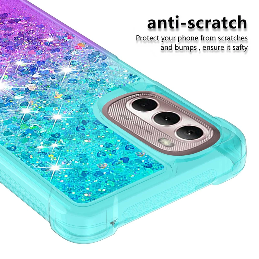 Custodia per telefono 3D Glitter per Motorola MOTO G30 G20 G10 G Stylus Play Power custodie per Cover Pure 5G Bling Dynamic Liquid Quicksand Women