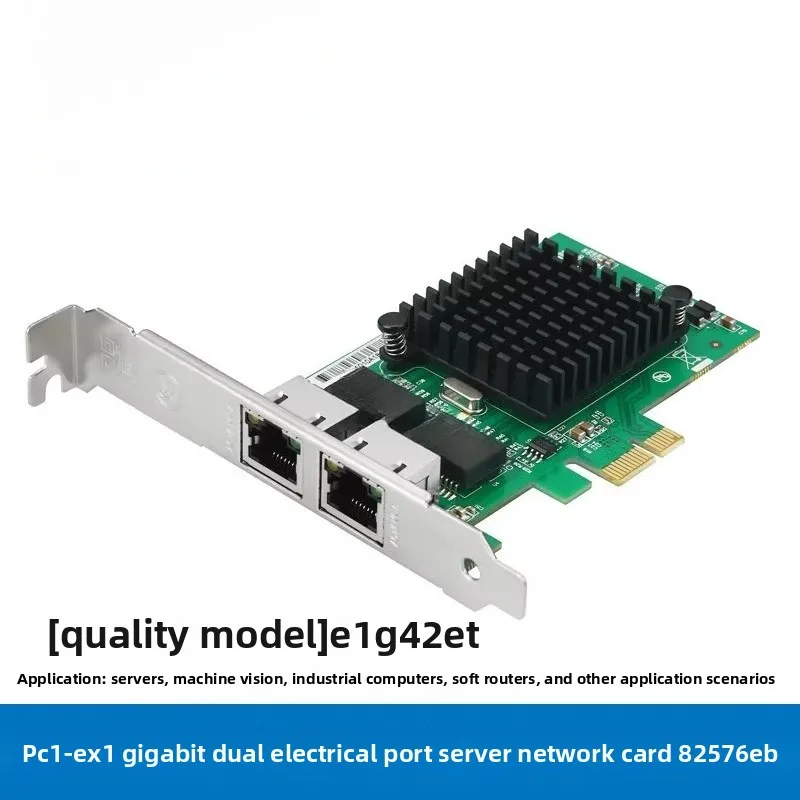 New for Intel 82576 PCI-E X1 Dual Port Gigabit NIC E1G42ET for ROS Soft Route Server