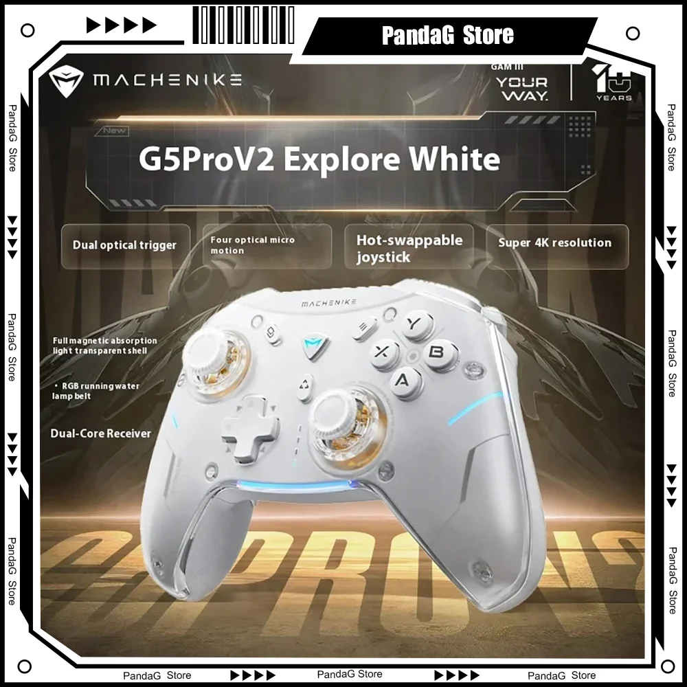 

Machenikee G5Pro V2 Collector's Edition Optical Gamepad Hall Joystick Custom Control PC STEAM Wireless Bluetooth Body Trigger